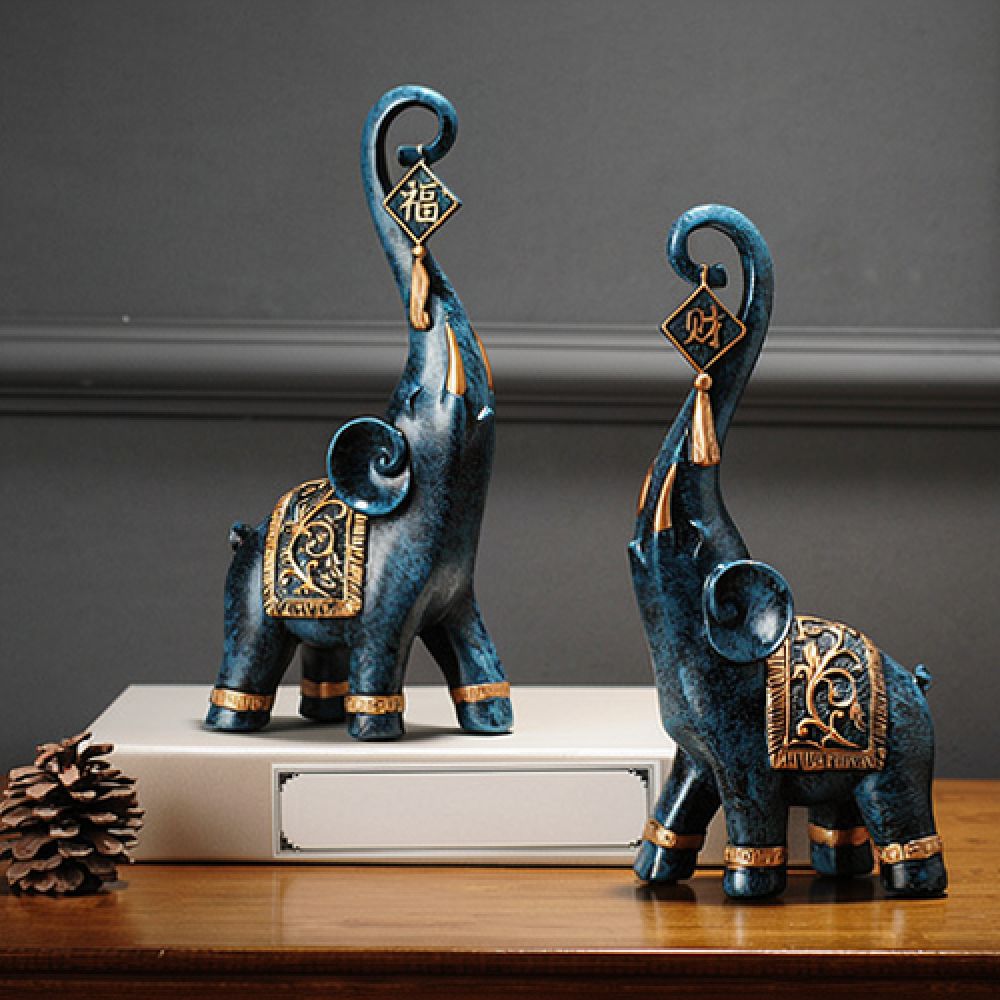 Resin Art Business - Abstract Resin Elephant Statue Decorative Figurine