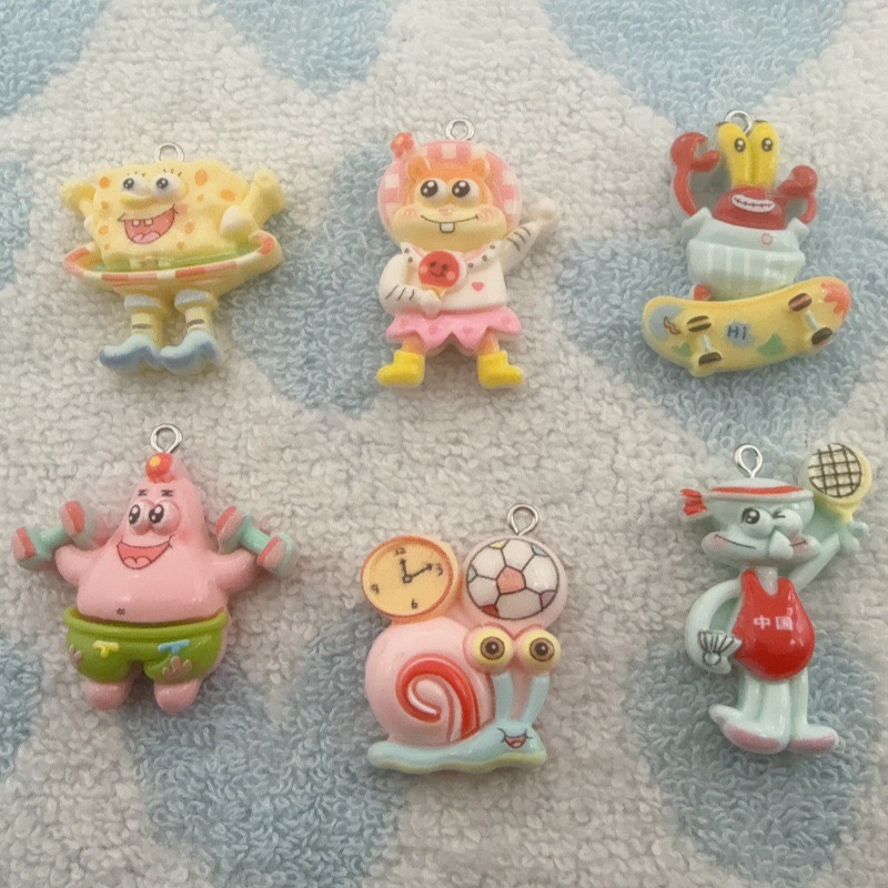 Resin Art Box - 10pcs cartoon resin pendant, DIY jewelry