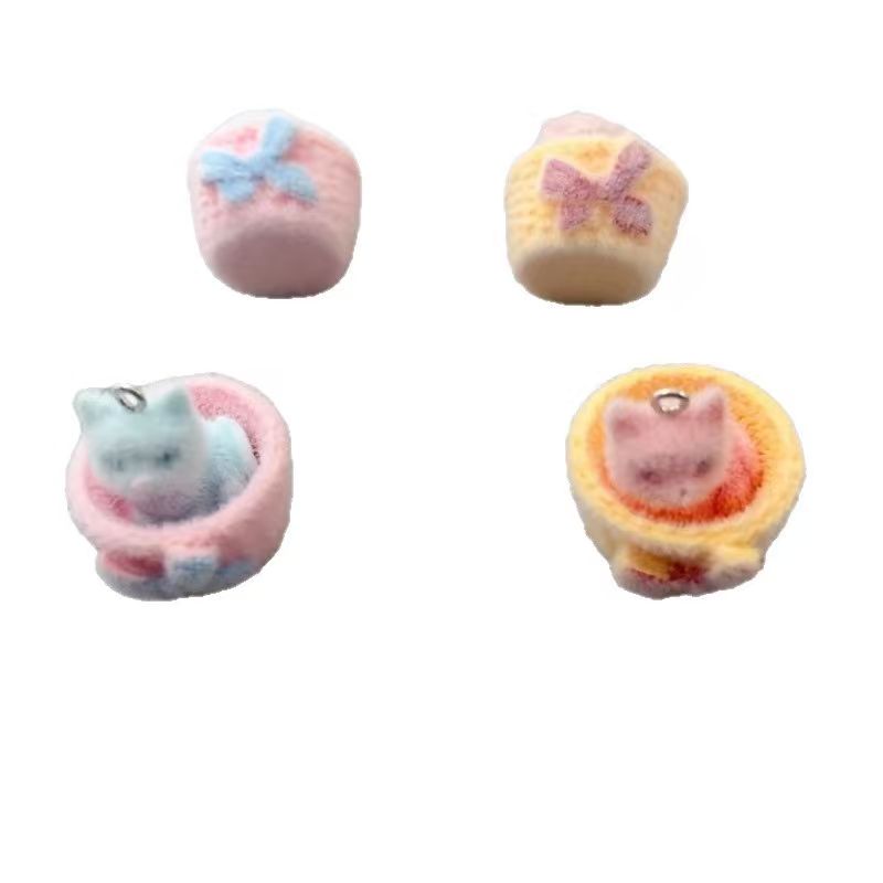 4pcs 3D plush resin cat pendan - огляд і ціна Resin Art Box