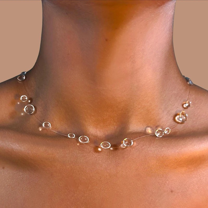 Clear Water Drop Necklace Tran - огляд і ціна Resin Art Necklace