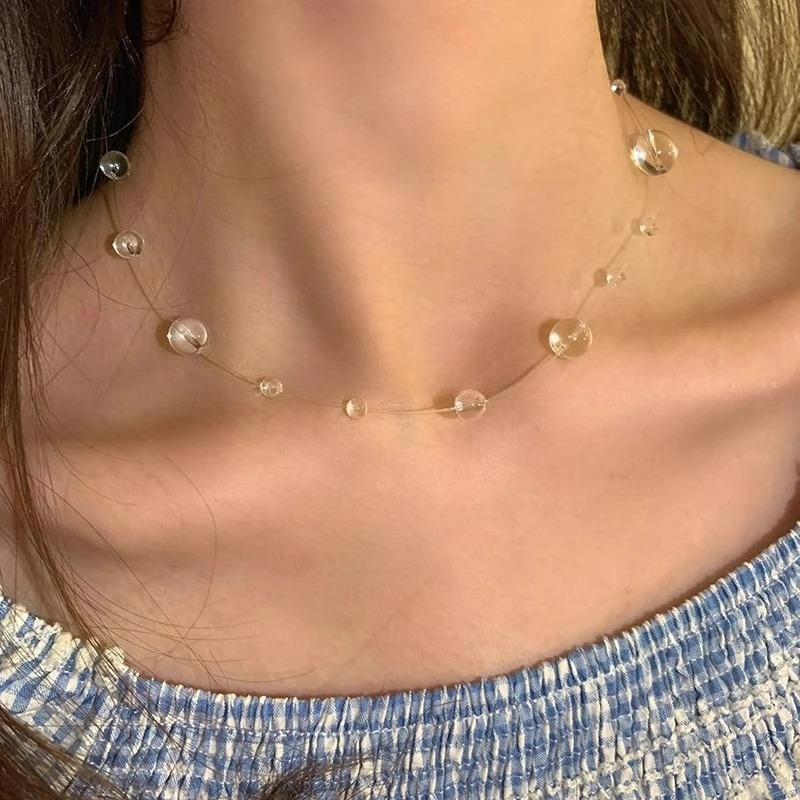 Clear Water Drop Necklace Tran - огляд і ціна Resin Art Necklace