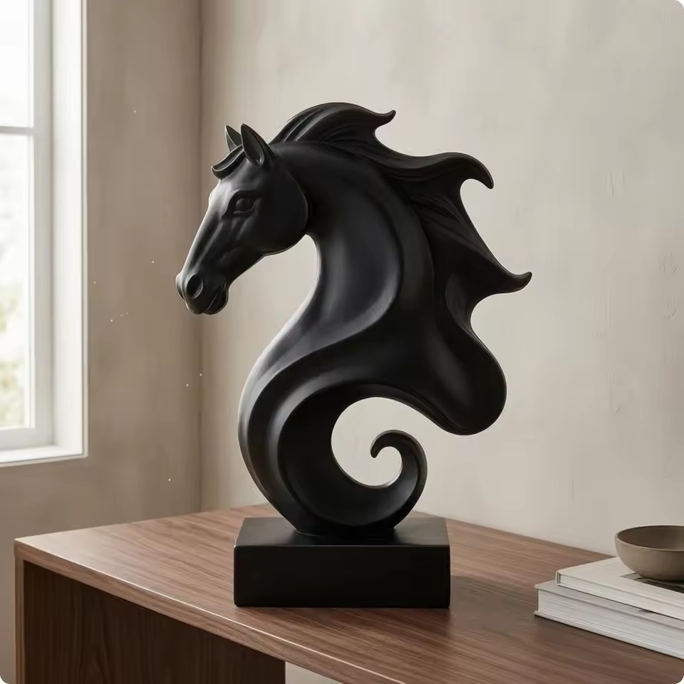 Cube Horse Head Sculpture, Col - огляд і ціна Resin Art Cube