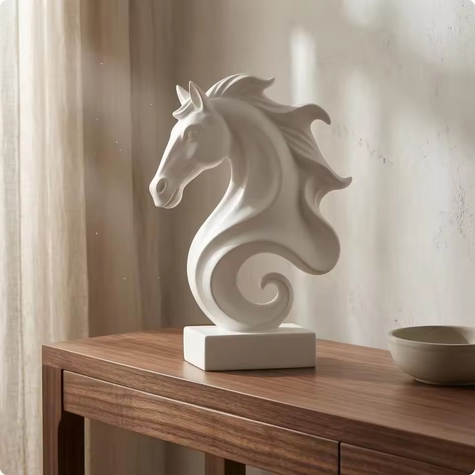 Cube Horse Head Sculpture, Col - огляд і ціна Resin Art Cube