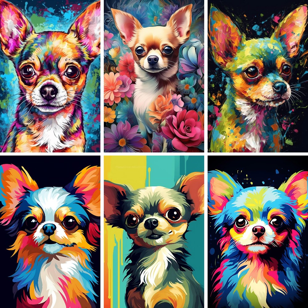 5D Chihuahua Dog DIY Diamond P - огляд і ціна Resin Art Wallpaper