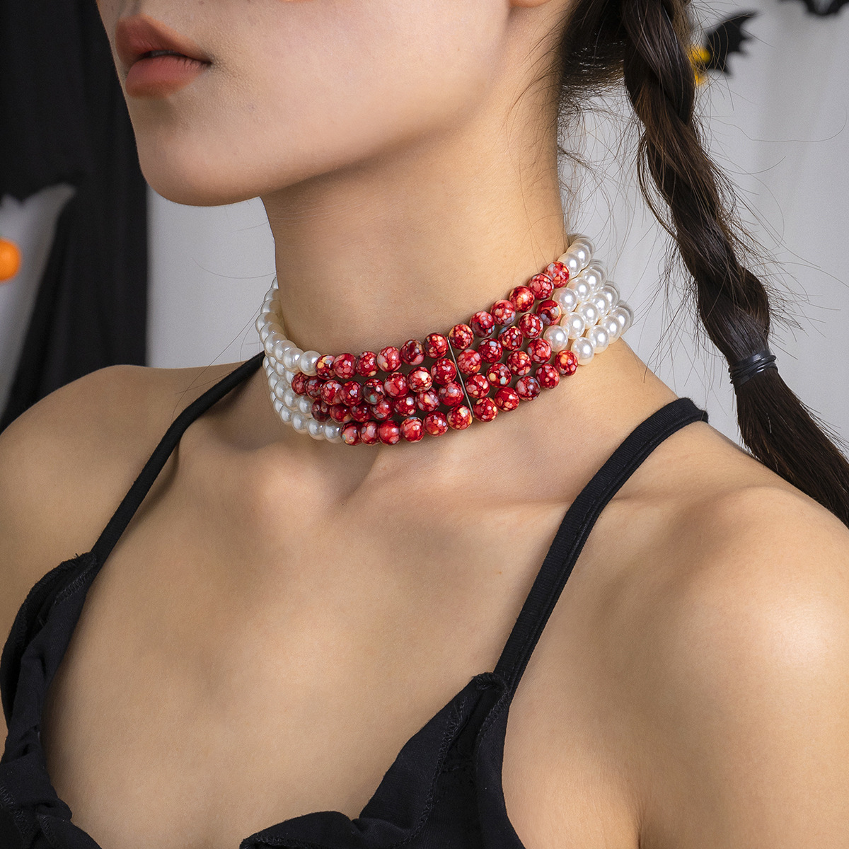 Multilayer Vintage Red Blood P - огляд і ціна Resin Art Necklace