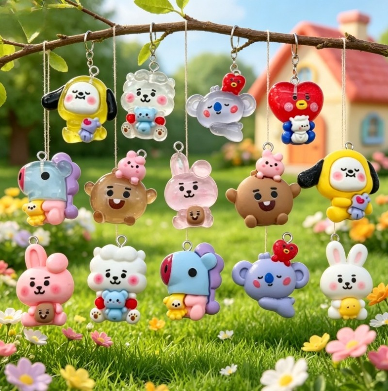 7pcs BT21 Resin Cartoon Charm  - огляд і ціна Resin Art Box
