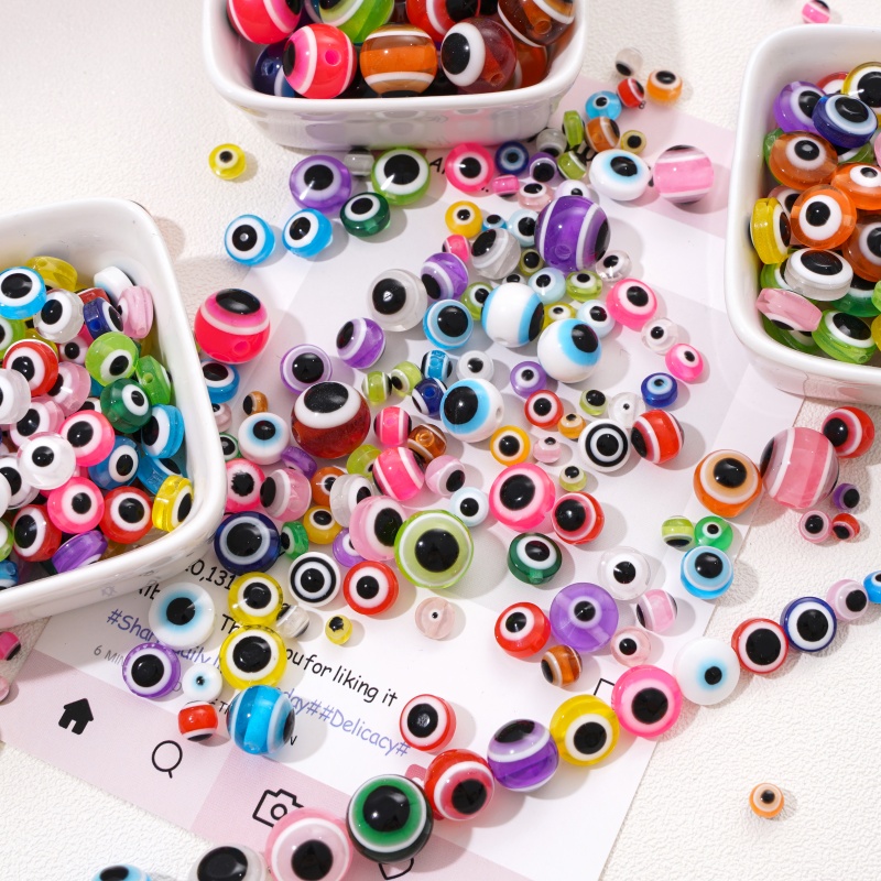 25pcs 12mm Resin Evil Eye Bead - огляд і ціна Resin Art Necklace