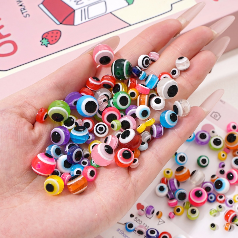 25pcs 12mm Resin Evil Eye Bead - огляд і ціна Resin Art Necklace