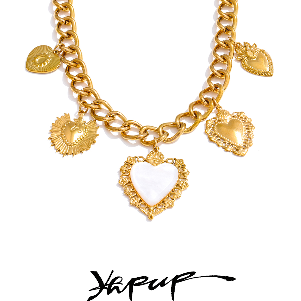 Yhpup 18K Golden Plated Stainl - огляд і ціна Resin Art Necklace